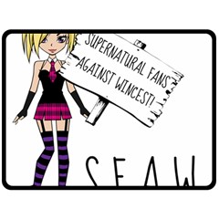 S F A W  Double Sided Fleece Blanket (large)  by badwolf1988store