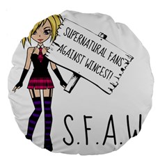 S F A W  Large 18  Premium Flano Round Cushions by badwolf1988store