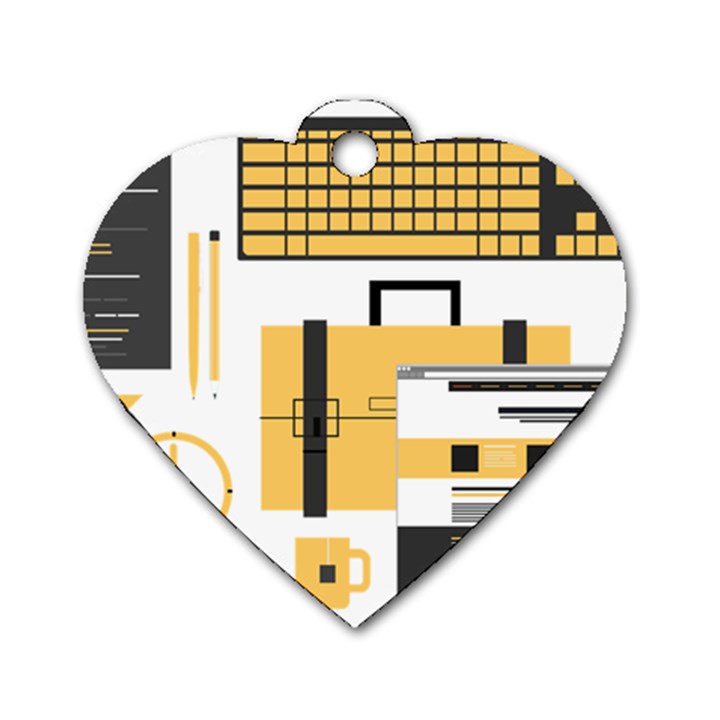 Web Design Mockup Web Developer Dog Tag Heart (Two Sides)