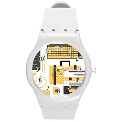 Web Design Mockup Web Developer Round Plastic Sport Watch (m) by Nexatart