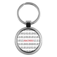 Binary Black Cyber Data Digits Key Chains (round)  by Nexatart