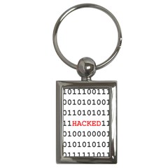 Binary Black Cyber Data Digits Key Chains (rectangle)  by Nexatart