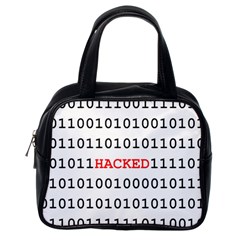 Binary Black Cyber Data Digits Classic Handbags (one Side) by Nexatart