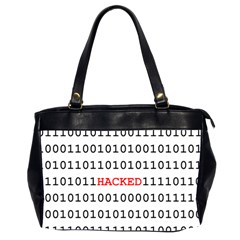 Binary Black Cyber Data Digits Office Handbags (2 Sides)  by Nexatart