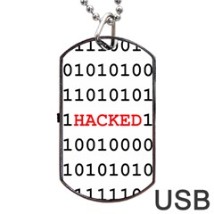 Binary Black Cyber Data Digits Dog Tag Usb Flash (two Sides) by Nexatart