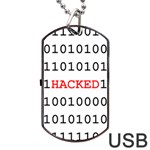 Binary Black Cyber Data Digits Dog Tag USB Flash (Two Sides) Front