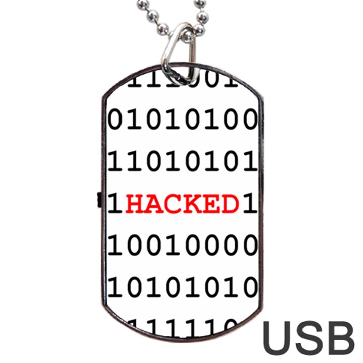 Binary Black Cyber Data Digits Dog Tag USB Flash (Two Sides)