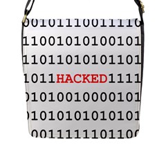 Binary Black Cyber Data Digits Flap Messenger Bag (l)  by Nexatart