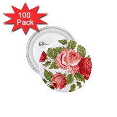 Flower Rose Pink Red Romantic 1 75  Buttons (100 Pack)  by Nexatart