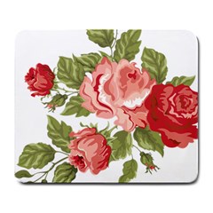 Flower Rose Pink Red Romantic Large Mousepads by Nexatart