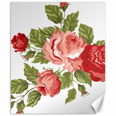 Flower Rose Pink Red Romantic Canvas 20  X 24   by Nexatart