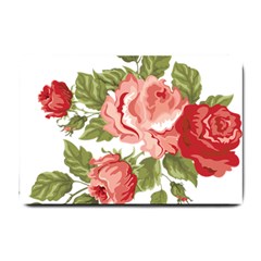 Flower Rose Pink Red Romantic Small Doormat  by Nexatart