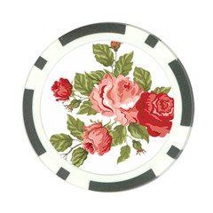 Flower Rose Pink Red Romantic Poker Chip Card Guard by Nexatart