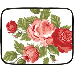 Flower Rose Pink Red Romantic Double Sided Fleece Blanket (mini) 