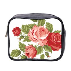 Flower Rose Pink Red Romantic Mini Toiletries Bag 2-side by Nexatart