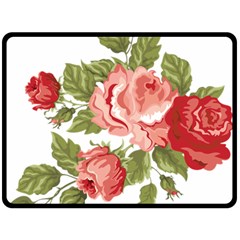 Flower Rose Pink Red Romantic Fleece Blanket (large)  by Nexatart