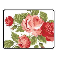 Flower Rose Pink Red Romantic Fleece Blanket (small) by Nexatart