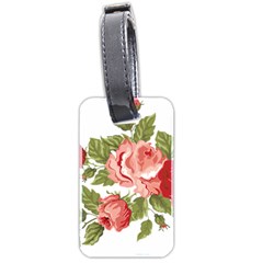 Flower Rose Pink Red Romantic Luggage Tags (two Sides) by Nexatart