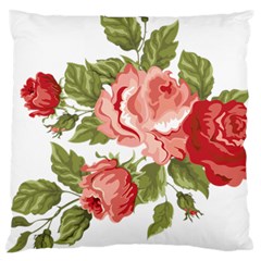 Flower Rose Pink Red Romantic Large Cushion Case (one Side) by Nexatart