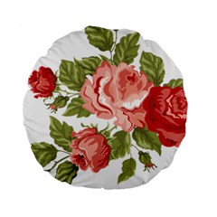 Flower Rose Pink Red Romantic Standard 15  Premium Round Cushions by Nexatart