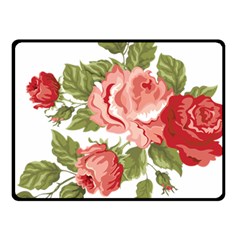 Flower Rose Pink Red Romantic Double Sided Fleece Blanket (small)  by Nexatart