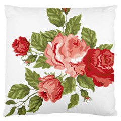 Flower Rose Pink Red Romantic Large Flano Cushion Case (two Sides) by Nexatart