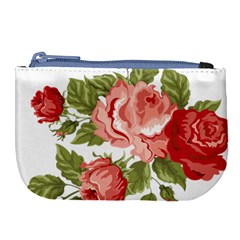 Flower Rose Pink Red Romantic Large Coin Purse by Nexatart