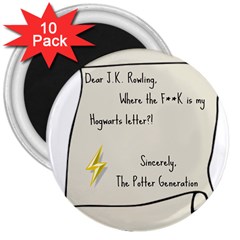 Dear J K  Rowling    3  Magnets (10 Pack)  by badwolf1988store