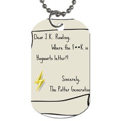 Dear J K  Rowling    Dog Tag (two Sides)