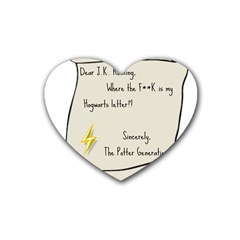 Dear J K  Rowling    Heart Coaster (4 Pack)  by badwolf1988store