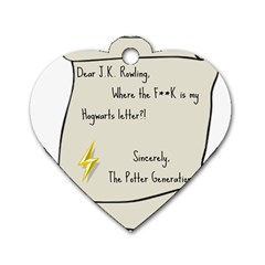 Dear J K  Rowling    Dog Tag Heart (one Side) by badwolf1988store