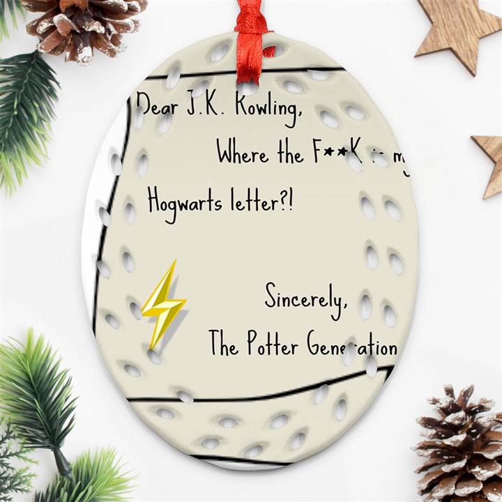 Dear J.K. Rowling... Ornament (Oval Filigree)