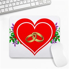 Heart Flowers Ring Large Mousepads by Nexatart