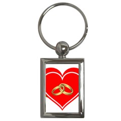 Heart Flowers Ring Key Chains (rectangle)  by Nexatart