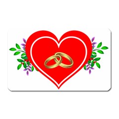 Heart Flowers Ring Magnet (rectangular) by Nexatart