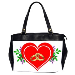 Heart Flowers Ring Office Handbags (2 Sides)  by Nexatart