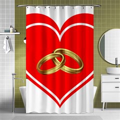 Heart Flowers Ring Shower Curtain 48  X 72  (small)  by Nexatart