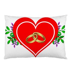 Heart Flowers Ring Pillow Case (two Sides) by Nexatart