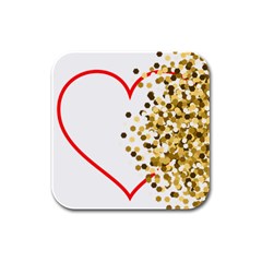 Heart Transparent Background Love Rubber Square Coaster (4 Pack)  by Nexatart