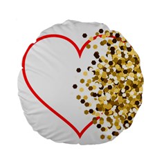 Heart Transparent Background Love Standard 15  Premium Flano Round Cushions