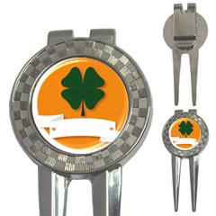 St Patricks Day Ireland Clover 3-in-1 Golf Divots by Nexatart