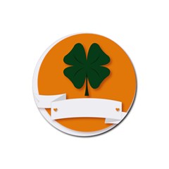 St Patricks Day Ireland Clover Rubber Coaster (round)  by Nexatart