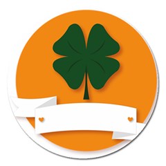 St Patricks Day Ireland Clover Magnet 5  (round) by Nexatart