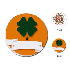 St Patricks Day Ireland Clover Playing Cards (round)  by Nexatart