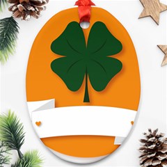 St Patricks Day Ireland Clover Oval Ornament (two Sides) by Nexatart