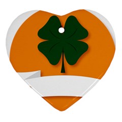 St Patricks Day Ireland Clover Heart Ornament (two Sides) by Nexatart