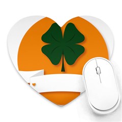 St Patricks Day Ireland Clover Heart Mousepads by Nexatart