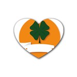 St Patricks Day Ireland Clover Rubber Coaster (Heart)  Front