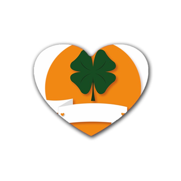 St Patricks Day Ireland Clover Rubber Coaster (Heart) 