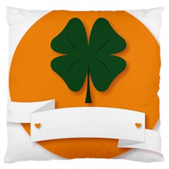 St Patricks Day Ireland Clover Large Cushion Case (one Side) by Nexatart